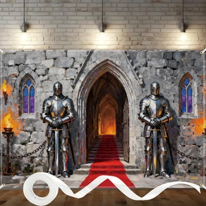 Medieval Backdrop 10x6.5ft Medieval Party Decorations Knight Castle Backdrop Knight Themed Banner Wall Decor Photo Background with 32.8ft Ribbon Medieval Backdrop 10x6.5ft Medieval Party Decorations Knight Castle Backdrop Knight Themed Banner Wall Decor Photo Background with 32.8ft Ribbon