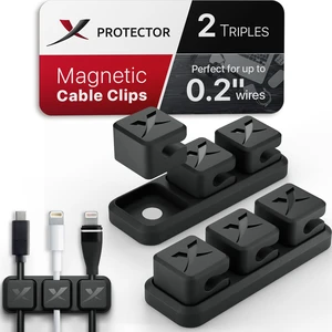 Magnetic Cable Holders 2 Triples - Premium Cable Clips - Self-Adhesive Cable Holder for Car - Cord Organizer for Desk - Cable Organizer - Black Wire Organizer - Cord Management for Wires! Magnetic Cable Holders 2 Triples - Premium Cable Clips - Self-Adhesive Cable Holder for Car - Cord Organizer for Desk - Cable Organizer - Black Wire Organizer - Cord Management for Wires!