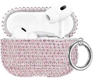 Bling Case Compatible with AirPods Pro 2nd / 1st Generation, Sparkling Diamond Case for AirPods Pro 2 Case Bling Rhinestones Case for Women, Shockproof Protective Cute Cover with Keychain (Pink) Bling Case Compatible with AirPods Pro 2nd / 1st Generation, Sparkling Diamond Case for AirPods Pro 2 Case Bling Rhinestones Case for Women, Shockproof Protective Cute Cover with Keychain (Pink)