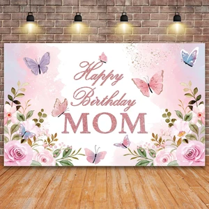 Happy Birthday Mom Backdrop Mother's Day Birthday Party Decorations Banner for Mom Floral Theme Mom's Birthday Party Sign Photography Background Happy Birthday Mom Backdrop Mother's Day Birthday Party Decorations Banner for Mom Floral Theme Mom's Birthday Party Sign Photography Background