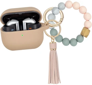 Compatible with Samsung Galaxy Buds 3 Case/Pro Case, Silicone Protective Cover With Bracelet Keychain (Milk Tea) Compatible with Samsung Galaxy Buds 3 Case/Pro Case, Silicone Protective Cover With Bracelet Keychain (Milk Tea)