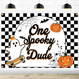 One Spooky Dude Backdrop Halloween 1st Birthday Party Decorations Halloween Spooky Ghost Photography Background Photo Booth Props,7 * 5Ft One Spooky Dude Backdrop Halloween 1st Birthday Party Decorations Halloween Spooky Ghost Photography Background Photo Booth Props,7 * 5Ft