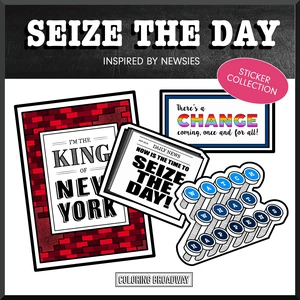 NEWSIES inspired Stickers (Set of 4) Seize The Day Collection, Broadway Musical Merchandise, Die-Cut & Bubble Free Vinyl, Ideal Gift for Theatre Lovers, Broadway Theater Stickers NEWSIES inspired Stickers (Set of 4) Seize The Day Collection, Broadway Musical Merchandise, Die-Cut & Bubble Free Vinyl, Ideal Gift for Theatre Lovers, Broadway Theater Stickers
