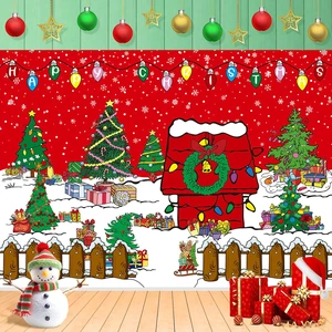 Comic Christmas Red House Backdrop 8x6FT Winter Snowy Night Xmas Tree Kennel Photography Background for Kids Winter Holiday Christmas Party Decorations Supplies Photo Props Comic Christmas Red House Backdrop 8x6FT Winter Snowy Night Xmas Tree Kennel Photography Background for Kids Winter Holiday Christmas Party Decorations Supplies Photo Props