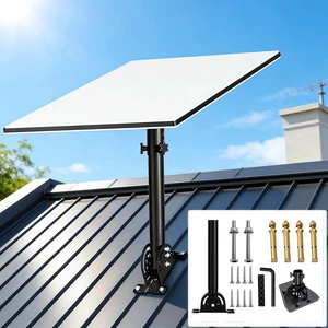 Starlink Mounting Kit for Standard 4,4X,Gen 3 14" Roof Pole Mount 160° Tilt Adjustable Aluminum Pipe Adapter, Heavy Duty Metal Bracket, Compatible with Starlink V3/V4, Enterprise Dish, Black Starlink Mounting Kit for Standard 4,4X,Gen 3 14" Roof Pole Mount 160° Tilt Adjustable Aluminum Pipe Adapter, Heavy Duty Metal Bracket, Compatible with Starlink V3/V4, Enterprise Dish, Black