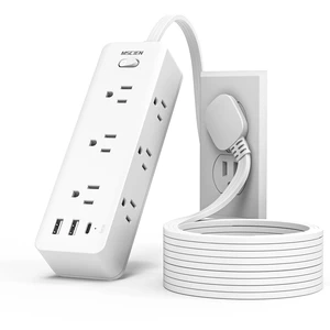 Flat Plug Extension Cord 5 FT, 6 Outlets, 3 USB, Surge Protector Wall Mountable, USB-C, Phone Holder, 13A Fuse, Overload Protection, Fire-Retardant, Home Office Dorm, White Flat Plug Extension Cord 5 FT, 6 Outlets, 3 USB, Surge Protector Wall Mountable, USB-C, Phone Holder, 13A Fuse, Overload Protection, Fire-Retardant, Home Office Dorm, White