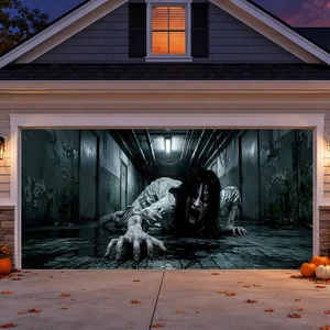 Halloween Garage Door Decorations, Creepy Crawling Ghost Girl Scary Ghost Garage Door Cover, Garage Buddy Halloween Party Outdoor for Wall Yard Outside Decor Photo Backgrounds 7X16FT Halloween Garage Door Decorations, Creepy Crawling Ghost Girl Scary Ghost Garage Door Cover, Garage Buddy Halloween Party Outdoor for Wall Yard Outside Decor Photo Backgrounds 7X16FT