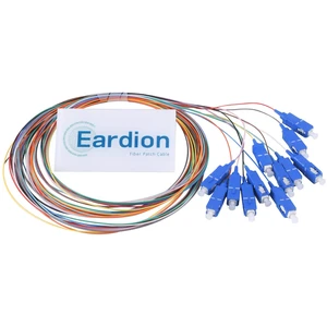 SC/UPC Fiber Optic Pigtail, 1.5 Meters 12 Strand Single Mode SC/UPC Fiber Optic Pigtail, Color Coded Pigtail Strand for Networks Communication System SC/UPC Fiber Optic Pigtail, 1.5 Meters 12 Strand Single Mode SC/UPC Fiber Optic Pigtail, Color Coded Pigtail Strand for Networks Communication System