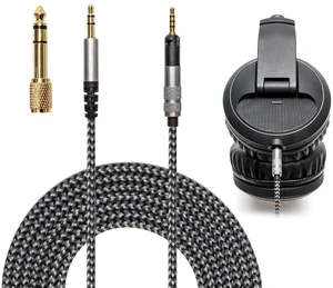 Long Steps Cable Compatible with Pioneer HDJ X5 X7 S7 CUE1 DJ Headphone Length 2m 6.5feet Soft Nylon Lightweight Includes 1/4" 6.35mm Adapter Long Steps Cable Compatible with Pioneer HDJ X5 X7 S7 CUE1 DJ Headphone Length 2m 6.5feet Soft Nylon Lightweight Includes 1/4" 6.35mm Adapter