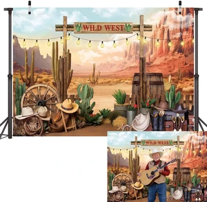 Wild West Backdrop Western Cowboys Desert Cactus Photography Background Western Party Decorations Banner Photo Props (2.4x1.8m) Wild West Backdrop Western Cowboys Desert Cactus Photography Background Western Party Decorations Banner Photo Props (2.4x1.8m)
