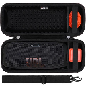 LTGEM Case for Charge 4/ Charge 5 Speaker Carrying Case Hard Storage Travel Protective Bag Fits Charger and USB Cable (Lycra Black with Shoulder Strap) LTGEM Case for Charge 4/ Charge 5 Speaker Carrying Case Hard Storage Travel Protective Bag Fits Charger and USB Cable (Lycra Black with Shoulder Strap)