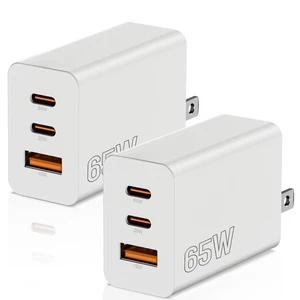 65W USB C Charger Block, 2Pack 3 Port PD&AC Super Fast Type C Charging Adapter, 100W Wall Charger Plug Cube for MacBook Pro/Air,iPad Pro,iPhone 17/16/15,Galaxy S25,and More 65W USB C Charger Block, 2Pack 3 Port PD&AC Super Fast Type C Charging Adapter, 100W Wall Charger Plug Cube for MacBook Pro/Air,iPad Pro,iPhone 17/16/15,Galaxy S25,and More