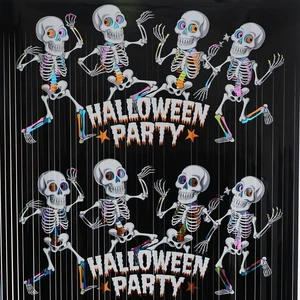 Foil Curtain Backdrop for Halloween Party Decorations Metallic Tinsel Halloween Theme Photo Booth Props (5 Pcs) Foil Curtain Backdrop for Halloween Party Decorations Metallic Tinsel Halloween Theme Photo Booth Props (5 Pcs)
