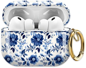 for AirPods Pro 3 Case 2025 Cute Patterns Soft TPU Cover-Blue Flowers Compatible with AirPod Pro 3rd Generation Shell with Rose Gold Keychain for Women Men- Shockproof Scratch & Dust Resistant for AirPods Pro 3 Case 2025 Cute Patterns Soft TPU Cover-Blue Flowers Compatible with AirPod Pro 3rd Generation Shell with Rose Gold Keychain for Women Men- Shockproof Scratch & Dust Resistant