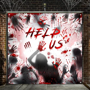 7x8 ft Halloween Garage Door Cover Outdoor Halloween Decor and Party Backdrop Decorations, Garage Wall Decorations for Holiday 7x8 ft Halloween Garage Door Cover Outdoor Halloween Decor and Party Backdrop Decorations, Garage Wall Decorations for Holiday