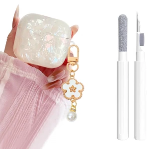 for Airpods 4 Case Glitter Shell,Cute Luxury Shell Pattern Soft TPU Airpods 4th Generation Case Cover with Girly Five-leaf Shell Flower Pearl Keychain&Cleaning Pen Women Girls-Beige for Airpods 4 Case Glitter Shell,Cute Luxury Shell Pattern Soft TPU Airpods 4th Generation Case Cover with Girly Five-leaf Shell Flower Pearl Keychain&Cleaning Pen Women Girls-Beige
