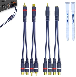 RCA Y Splitter Cable RCA Y Adapter Male to Female 3.5mm Jack AV Audio Cable Extension Cord, 24K Gold-Plated Cinch Connector for Subwoofer, Speaker, Hi-Fi Systems (15cm R-CA Cables, 4Pack) RCA Y Splitter Cable RCA Y Adapter Male to Female 3.5mm Jack AV Audio Cable Extension Cord, 24K Gold-Plated Cinch Connector for Subwoofer, Speaker, Hi-Fi Systems (15cm R-CA Cables, 4Pack)