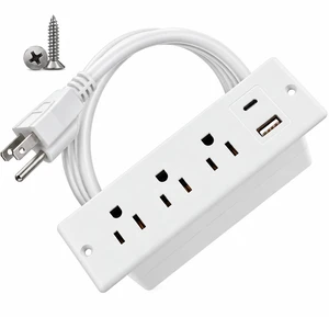 Recessed Power Strip with USB-C and USB-A, 2/3 AC Outlets, in-Desk Flush Mount Power Strip, 125V 12A 1500W, for Desk Countertop Kitchen Island Recessed Power Strip with USB-C and USB-A, 2/3 AC Outlets, in-Desk Flush Mount Power Strip, 125V 12A 1500W, for Desk Countertop Kitchen Island
