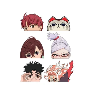 Anime Dan Pack 6 mini Stickers Peeker Anime Manga Decal Stickers, Ideal for Cars, Laptop, Skateboard, Wall Décor, UV Resistant 2'' x 1.5'' Anime Dan Pack 6 mini Stickers Peeker Anime Manga Decal Stickers, Ideal for Cars, Laptop, Skateboard, Wall Décor, UV Resistant 2'' x 1.5''