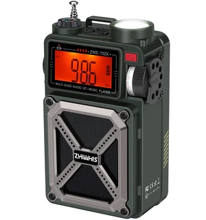 Shortwave Radio with Bluetooth, AM/FM/SW/NOAA Weather Emergency Radios, Hand Crank/Solar/4000mAh/SOS/White Noise/Bass/Flashlight/Retro Receiver with Preset, Support USB/TF ZWS-702X Shortwave Radio with Bluetooth, AM/FM/SW/NOAA Weather Emergency Radios, Hand Crank/Solar/4000mAh/SOS/White Noise/Bass/Flashlight/Retro Receiver with Preset, Support USB/TF ZWS-702X