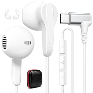 USB C Headphones Magnetic Wired Earbuds iPhone 18 Pro 17 16 15 White Right Angle Type C in-Ear Earphones with Mic Volume Control Stereo Bass for iPad 10/Samsung Galaxy S26 S25 S24 S23 Pixel 11 9 USB C Headphones Magnetic Wired Earbuds iPhone 18 Pro 17 16 15 White Right Angle Type C in-Ear Earphones with Mic Volume Control Stereo Bass for iPad 10/Samsung Galaxy S26 S25 S24 S23 Pixel 11 9