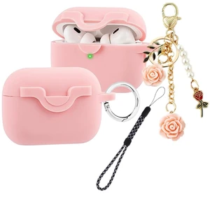 Lock Case for Airpods Pro 2nd/1st Gen, Cute Flowers Keychain Lanyard, Silicone Protective Case Cover for Apple Airpods Pro 2/1st Gen, Wireless Charging Supported, Pink Lock Case for Airpods Pro 2nd/1st Gen, Cute Flowers Keychain Lanyard, Silicone Protective Case Cover for Apple Airpods Pro 2/1st Gen, Wireless Charging Supported, Pink