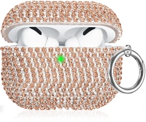 Bling Case Compatible with AirPods Pro 3 (2025), Sparkling Diamond Case for AirPods Pro 3 Case Bling Rhinestones Case for Women, Shockproof Protective Cute Cover with Keychain (Gold) Bling Case Compatible with AirPods Pro 3 (2025), Sparkling Diamond Case for AirPods Pro 3 Case Bling Rhinestones Case for Women, Shockproof Protective Cute Cover with Keychain (Gold)