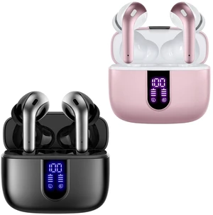 2 Sets X08 Pink and Black Bluetooth Headphones True Wireless Earbuds 60H Playback Ear Buds with Wireless Charging Case in-Ear Earbuds with Mic 2 Sets X08 Pink and Black Bluetooth Headphones True Wireless Earbuds 60H Playback Ear Buds with Wireless Charging Case in-Ear Earbuds with Mic