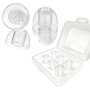 Clear Liquid Silicone Ear Tips with Mesh, Hi-Fi Earbud Replacement Tips 3 Pairs L/M/S Universal Tips For 4mm-7mm Nozzles, Enhanced Bass, Noise Isolation, With Storage Case Clear Liquid Silicone Ear Tips with Mesh, Hi-Fi Earbud Replacement Tips 3 Pairs L/M/S Universal Tips For 4mm-7mm Nozzles, Enhanced Bass, Noise Isolation, With Storage Case