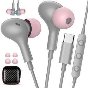 USB C Wired Earbuds for iPhone 18 Pro Max 17 16 in-Ear Headphones with Mic Magnetic Noise Isolation Corded Type C Earphones for iPad A16/Galaxy S26 A57 A37 Z Fold8/Pixel 11/Chromebook School Grey USB C Wired Earbuds for iPhone 18 Pro Max 17 16 in-Ear Headphones with Mic Magnetic Noise Isolation Corded Type C Earphones for iPad A16/Galaxy S26 A57 A37 Z Fold8/Pixel 11/Chromebook School Grey