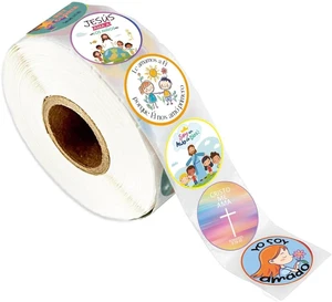 Spanish Religious Stickers 2 Inch Bible Verse Decals with Jesus & Faith 8 Inspirational Designs for Sunday School, Church Activities Spanish Religious Stickers 2 Inch Bible Verse Decals with Jesus & Faith 8 Inspirational Designs for Sunday School, Church Activities