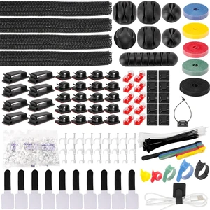 604 Pcs Cable Management Kit, 4 Cord Organizer Sleeve, 7 Cable Holder, 38 Adhesive Cord Clips, 40 Pcs+5 Roll Cable Organizer Straps 200 Cable Ties 300 Cable Wire Clips for PC TV Under Desk 604 Pcs Cable Management Kit, 4 Cord Organizer Sleeve, 7 Cable Holder, 38 Adhesive Cord Clips, 40 Pcs+5 Roll Cable Organizer Straps 200 Cable Ties 300 Cable Wire Clips for PC TV Under Desk