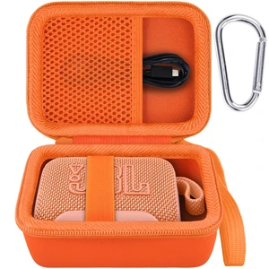 Hard Carrying Case for JBL Go 5 Ultra Portable Speaker, Orange Travel Case with Carabiner & Hand Strap, Shockproof Portable Storage Bag, Hard EVA Shell with Soft Velvet Lining, Case Only Hard Carrying Case for JBL Go 5 Ultra Portable Speaker, Orange Travel Case with Carabiner & Hand Strap, Shockproof Portable Storage Bag, Hard EVA Shell with Soft Velvet Lining, Case Only