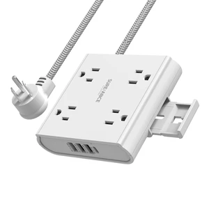 4-Outlet Power Strip with USB C- Surge Protector, 4 USB Ports, 1050J, 5FT Extension Cord, Flat Plug, Wall Mountable, ETL Listed - Desktop Charging Station for Home, Office, Dorm Essentials 4-Outlet Power Strip with USB C- Surge Protector, 4 USB Ports, 1050J, 5FT Extension Cord, Flat Plug, Wall Mountable, ETL Listed - Desktop Charging Station for Home, Office, Dorm Essentials