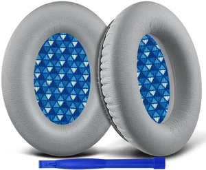 Earpads Replacement for Bose AE2, AE2w, AE2i/SoundLink & SoundTrue Around-Ear AE Generation 1.0 Headphones, Protein Leather Ear Pads Cushions - Silver(Blue&White Scrims) Earpads Replacement for Bose AE2, AE2w, AE2i/SoundLink & SoundTrue Around-Ear AE Generation 1.0 Headphones, Protein Leather Ear Pads Cushions - Silver(Blue&White Scrims)