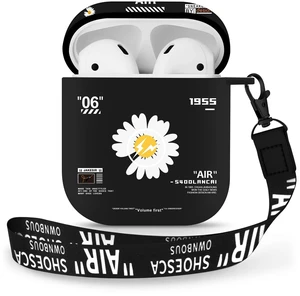 for Airpods 2nd Generation Case, Cute Cool Chrysanthemum Pattern Protective TPU Soft Cases for Airpods Case 2nd/1st Gen, Shockproof for Airpods Case Men Women with Lanyard & Keychain for Airpods 2nd Generation Case, Cute Cool Chrysanthemum Pattern Protective TPU Soft Cases for Airpods Case 2nd/1st Gen, Shockproof for Airpods Case Men Women with Lanyard & Keychain