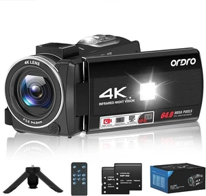 4K Camcorder 64MP IR Night Vision 18X Zoom YouTube Vlog Mini Tripod 3.0" touch screen, 18X digital zoom, mini tripod included, vlogging camera, video recording, portable camcorder 4K Camcorder 64MP IR Night Vision 18X Zoom YouTube Vlog Mini Tripod 3.0" touch screen, 18X digital zoom, mini tripod included, vlogging camera, video recording, portable camcorder