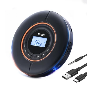 Portable CD Player, Bluetooth Output, USB-C Rechargeable USB-C rechargeable personal CD player with Bluetooth output, 10-hour CD playback, MP3 support, anti-shock and resume memory Portable CD Player, Bluetooth Output, USB-C Rechargeable USB-C rechargeable personal CD player with Bluetooth output, 10-hour CD playback, MP3 support, anti-shock and resume memory