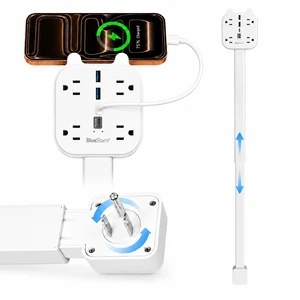 Electrical Outlet Extender Stick, 360° Rotating Wall Outlet Expander with 4 AC Outlets, USB-C PD 20W Fast Charging, 2 USB-A & 2 USB-C Ports, 18"-27" Adjustable Power Strip for Hard-to-Reach Outlets Electrical Outlet Extender Stick, 360° Rotating Wall Outlet Expander with 4 AC Outlets, USB-C PD 20W Fast Charging, 2 USB-A & 2 USB-C Ports, 18"-27" Adjustable Power Strip for Hard-to-Reach Outlets