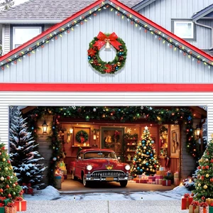 Christmas Garage Door Cover Decorations 7x16ft Xmas Winter Holiday Backdrop Banner Mural Truck Snow Tree Photo Background Outdoor Decor Christmas Garage Door Cover Decorations 7x16ft Xmas Winter Holiday Backdrop Banner Mural Truck Snow Tree Photo Background Outdoor Decor