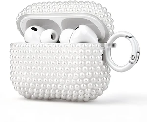 for AirPods Pro 3 Case Beaded Pearl Earbud Case with Hook, Bag Decoration Beaded Case Compatible with Apple AirPods Pro 3rd Generation 2025 with Hook, Drop Protection, No Effect on Wireless Charging for AirPods Pro 3 Case Beaded Pearl Earbud Case with Hook, Bag Decoration Beaded Case Compatible with Apple AirPods Pro 3rd Generation 2025 with Hook, Drop Protection, No Effect on Wireless Charging
