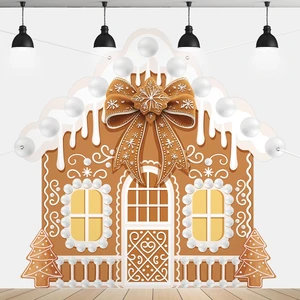Extra Large Christmas Banner Decorations 6.8x6.5 ft Polyester Lovely Gingerbread Style, Festive Christmas Holiday Photo Booth Backdrop, Candy Cane Gingerbread Print, Xmas Yard Wall Decor Extra Large Christmas Banner Decorations 6.8x6.5 ft Polyester Lovely Gingerbread Style, Festive Christmas Holiday Photo Booth Backdrop, Candy Cane Gingerbread Print, Xmas Yard Wall Decor