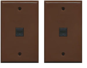(2 Pack) 1 Port Cat5e Rj45 Ethernet Wall Plate Brown (2 Pack) 1 Port Cat5e Rj45 Ethernet Wall Plate Brown