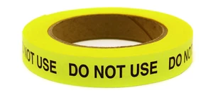 Do Not Use Sticker Tape, 3/4 Inch Neon Yellow, 40 Yards/Roll Writable Neon Tape with Clean-Remove Adhesive for Glass, Plastic and Tile, 4 Mil Thick. Made in USA Do Not Use Sticker Tape, 3/4 Inch Neon Yellow, 40 Yards/Roll Writable Neon Tape with Clean-Remove Adhesive for Glass, Plastic and Tile, 4 Mil Thick. Made in USA