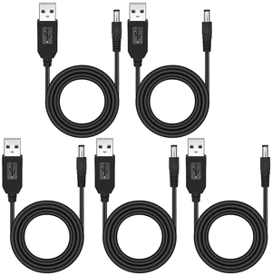 USB Power Supply Adapter Cable5PCS 5V to 9V USB 2.0 A Male to DC 5.5x2.1mm Voltage Step Up Converter Cable with DC Jack 5.5 x 2.1mm -0.95m USB Power Supply Adapter Cable5PCS 5V to 9V USB 2.0 A Male to DC 5.5x2.1mm Voltage Step Up Converter Cable with DC Jack 5.5 x 2.1mm -0.95m