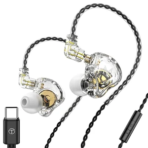 TRN MT1 in-Ear Earbuds, HiFi Earphones with 10mm Composite Magnetic Dynamic Driver for Running Sports (Type-C with Mic, Transparent) TRN MT1 in-Ear Earbuds, HiFi Earphones with 10mm Composite Magnetic Dynamic Driver for Running Sports (Type-C with Mic, Transparent)