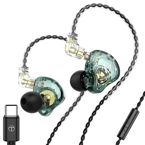 TRN MT1 In-Ear Earbuds with 10mm Composite Magnetic Dynamic Driver, Type-C with Mic, Clear Blue TRN MT1 In-Ear Earbuds with 10mm Composite Magnetic Dynamic Driver, Type-C with Mic, Clear Blue