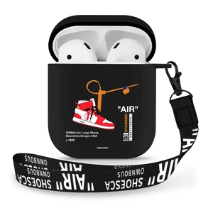 for Airpods 2nd Generation Case with Lanyard Cute Cartoon Sports Shoes, Protective TPU Soft Cases Cover Rugged for Apple Airpods 1st Generation Case with Keychain for Women MenBlack Red for Airpods 2nd Generation Case with Lanyard Cute Cartoon Sports Shoes, Protective TPU Soft Cases Cover Rugged for Apple Airpods 1st Generation Case with Keychain for Women MenBlack Red
