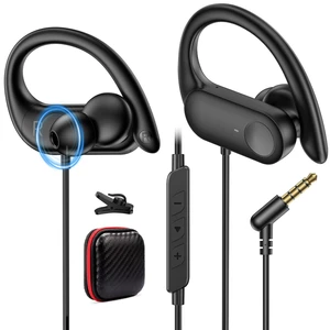 3.5mm Sport Wired Earbuds with Over Earhook Mic & Volume Control 5ft Workout Headphones, In-Line Control, HiFi Stereo In-ear Earphones for Samsung/Chromebook School Kid Tablet Airplane Travel 3.5mm Sport Wired Earbuds with Over Earhook Mic & Volume Control 5ft Workout Headphones, In-Line Control, HiFi Stereo In-ear Earphones for Samsung/Chromebook School Kid Tablet Airplane Travel