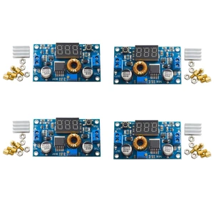 4-Pack XL4015 5A 75W DC-DC Step-Down Module, LED Voltmeter 4-38V input, self-calibrating voltmeter, for DIY adjustable power supply projects 4-Pack XL4015 5A 75W DC-DC Step-Down Module, LED Voltmeter 4-38V input, self-calibrating voltmeter, for DIY adjustable power supply projects